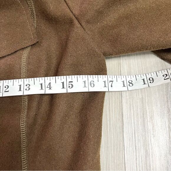 Millard Fillmore Coat Women’s Small Long Brown Wool Blend - Picture 6 of 8